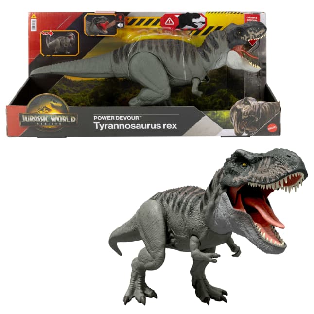 Jurassic World Dinossauro de Brinquedo Rebirth T-Rex Mordida Destruidora - Imagem 1 de 6