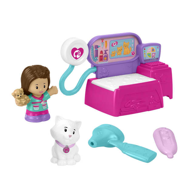 Fisher-Price Little People Barbie Veterinarian Playset For Toddlers And Preschool Kids, 5 Pieces - Image 1 of 6