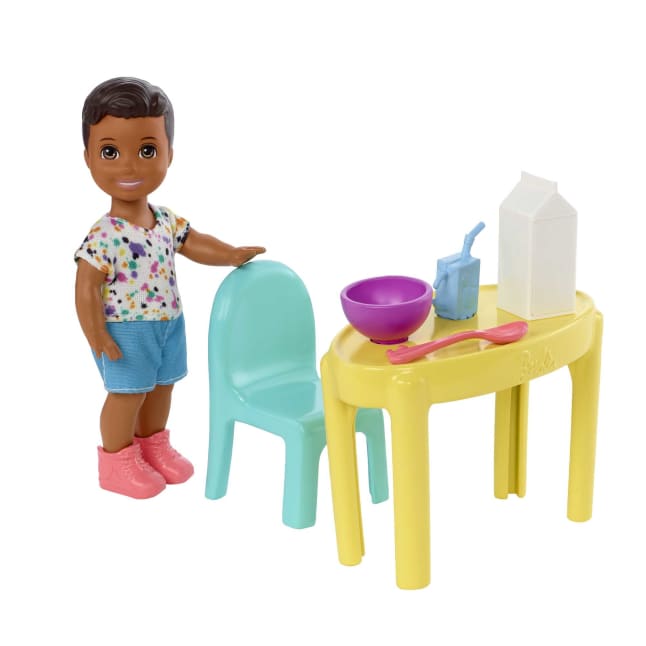 Barbie Small Doll And Accessories, Babysitters Inc. Set With Table, Chair And 5 Pieces - Image 1 of 6