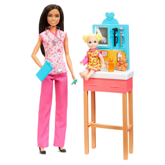 Barbie Pediatrician Doll And Doctor Playset With Accessories, Pink Scrubs, Barbie Toys - Image 1 of 6