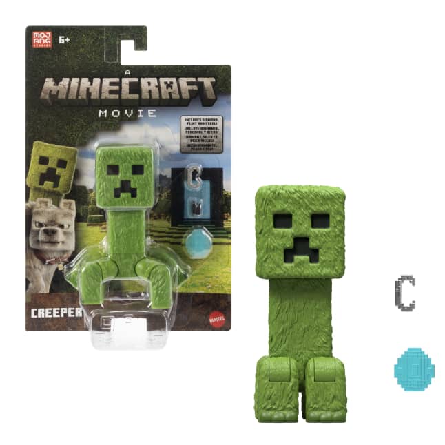 Minecraft Creeper Action Figure & Accessories, 4-inch Toy Set inspired By A Minecraft Movie - Imagem 1 de 6