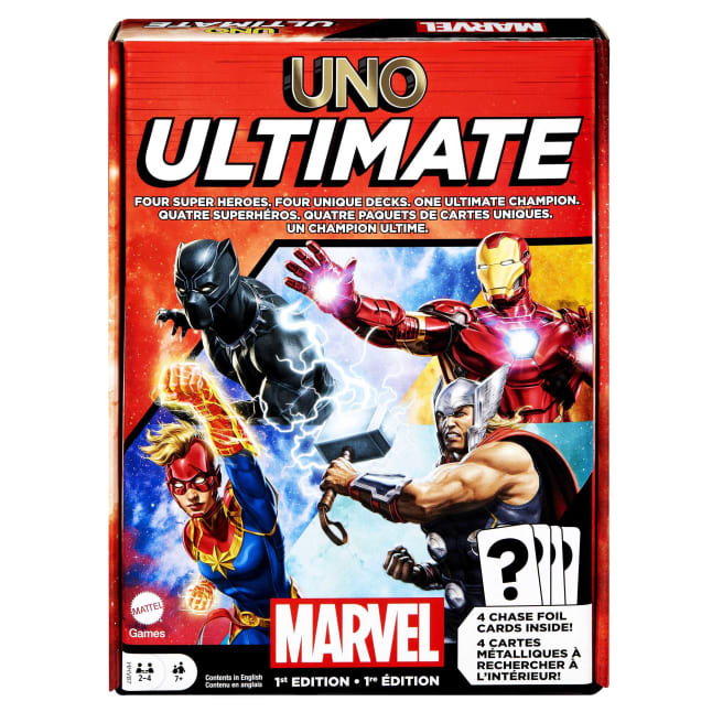 UNO Ultimate Marvel Card Game With 4 Collectible Foil Cards - Imagem 1 de 6