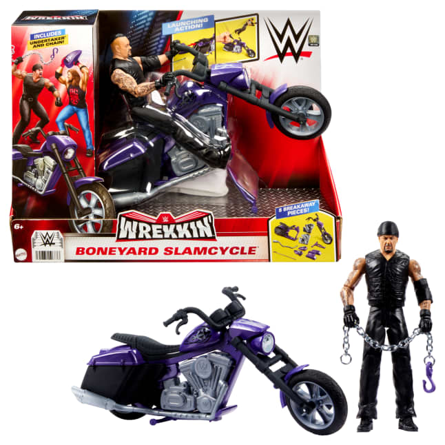 Wwe  Wrekkin’  Véhicule et Fig.  Boneyard Slamcycle et Undertaker - Image 1 of 6