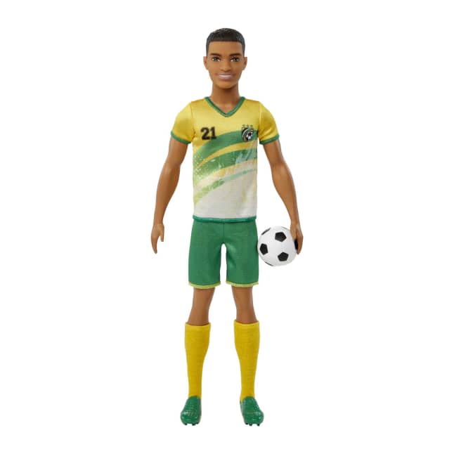 Ken Soccer Doll, Cropped Hair, #21 Uniform, Soccer Ball, Cleats,  Socks, 3 & Up - Image 1 of 6