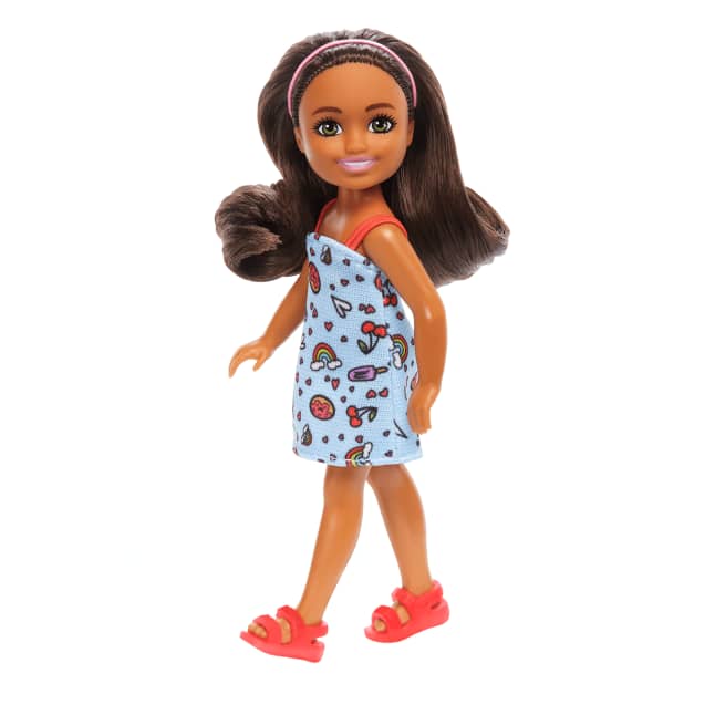 Barbie Chelsea Doll, Small Doll Wearing Removable Blue Dress With Brown Hair & Green Eyes - Image 1 of 2