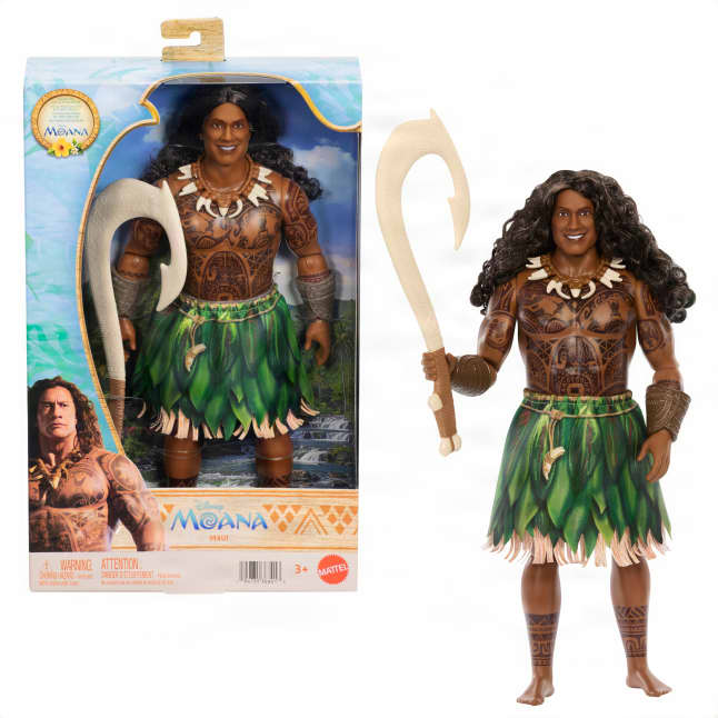 Mattel Disney Moana Maui Doll With Removable Fashion & 4 Accessories, Inspired By Live Action Movie - Imagen 1 de 6