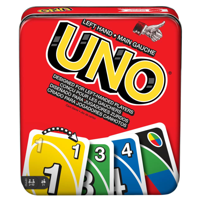 UNO Card Games, Left Hand UNO Game in Storage Tin - Imagem 1 de 6