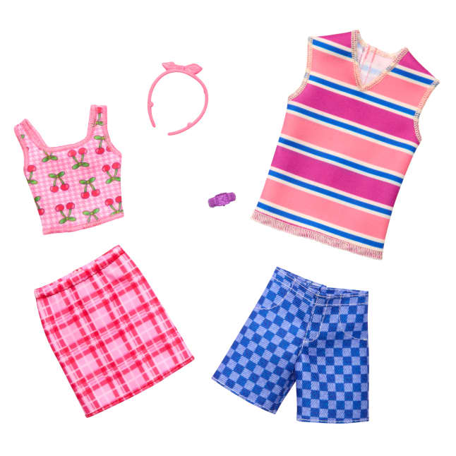 Barbie Clothes, Fashion & Accessory Pack With Cherry-inspired Outfits For Barbie & Ken Dolls - Image 1 of 3