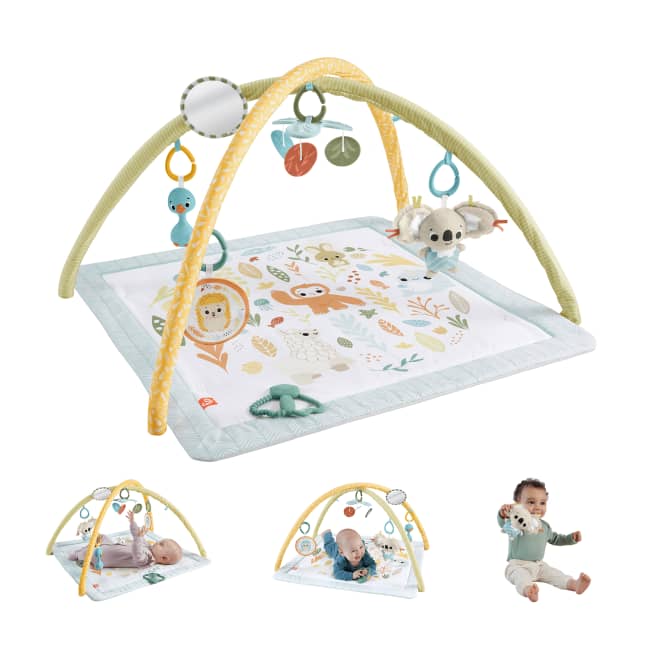 Fisher-Price Simply Senses Newborn Gym Baby Activity Mat With 6 Sensory Toys - Image 1 of 6