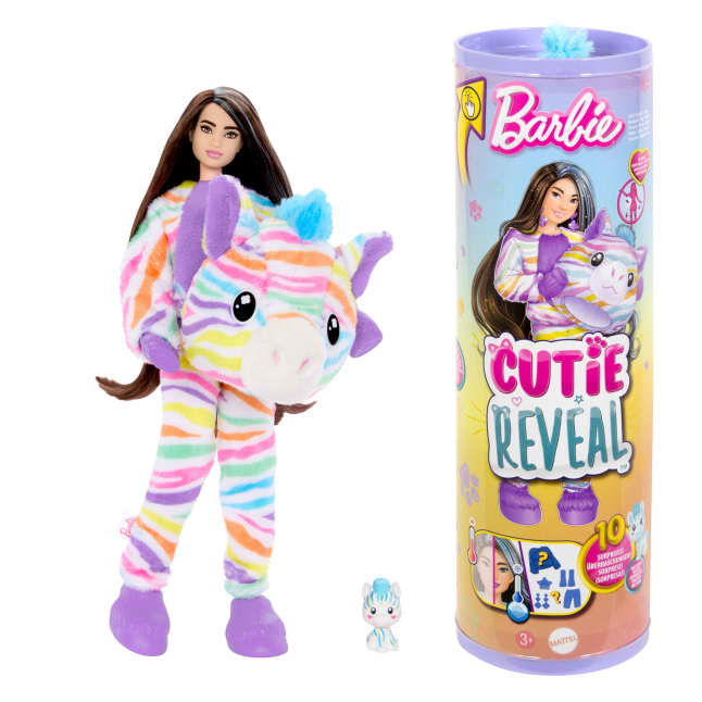 Barbie Cutie Reveal Zebra Doll & Accessories, Color Dream Series With 10 Surprises - Image 1 of 6