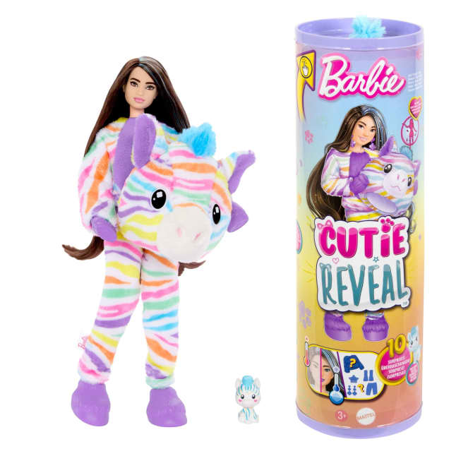 Barbie Cutie Reveal Zebra Doll & Accessories, Color Dream Series With 10 Surprises - Image 1 of 6