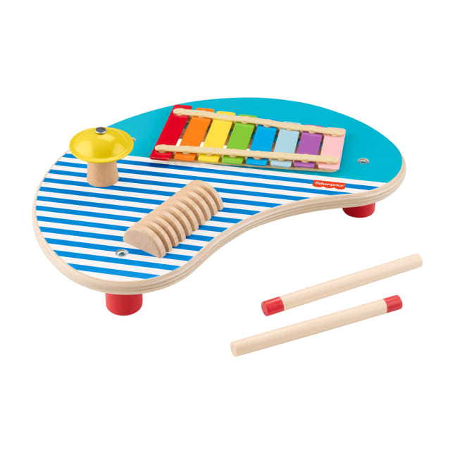 Fisher-Price Table Musicale en Bois, Percussions, 3Éléments en Bois - Image 1 of 6