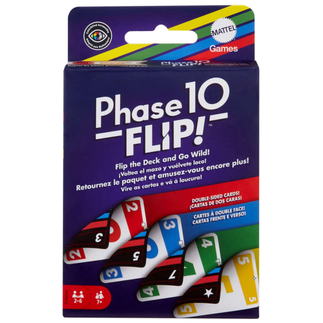 Phase 10 Flip Card Game, Classic Family Card Game With Double-Sided Cards For 2-6 Players - Image 1 of 6