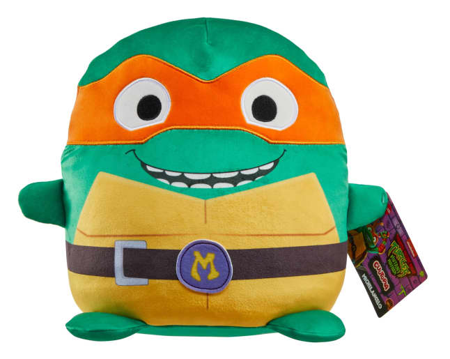 Teenage Mutant Ninja Turtles: Mutant Mayhem Plush Toys Cuutopia, 10 Inch Rounded Michelangelo Kawaii-Style Plush, Orange Masked Mikey - Imagem 1 de 5