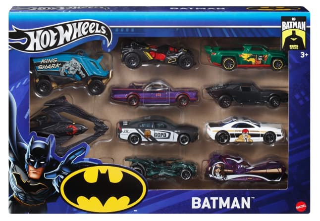 Hot Wheels 1:64 Scale Batman-Themed Toy Vehicles, Set Of 10 - Image 1 of 3