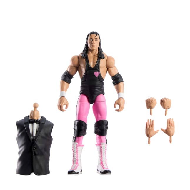 WWE Elite Collection Premium Live EVent Bret Hart Action Figure Set, Wrestlemania Collectible - Image 1 of 6