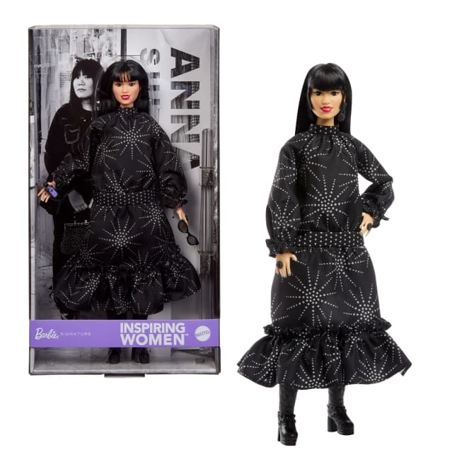 Barbie Inspiring Women Doll, Anna Sui Collectible in Black Dress With Sunglasses & Perfume Accessories - Image 1 of 6