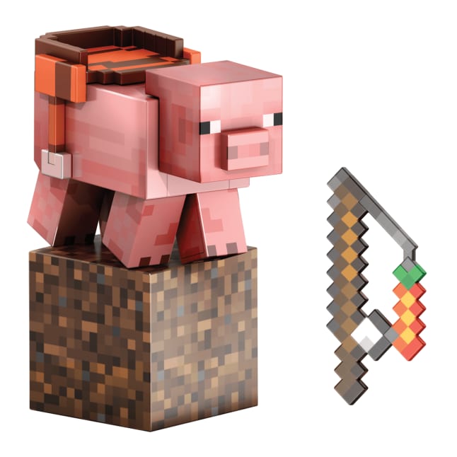 Minecraft Diamond Level Pig Action Figure, 4 Accessories, 5.5-in Collector Scale - Imagem 1 de 6