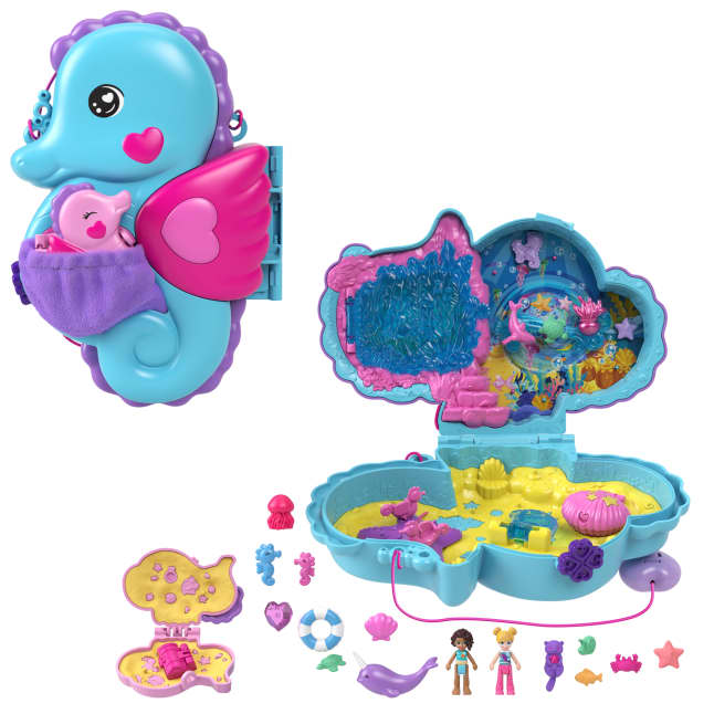 Polly Pocket  Sac à Main Hippocampes Papa et Moi, 2Micro-Poupées - Imagen 1 de 4