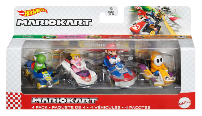 Hot Wheels Mario Kart Vehicle 4-Pack With 1 Exclusive Collectible Model - Image 1 of 6