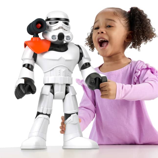 Imaginext Star Wars Stormtrooper Xxl Figure, 16+ Inch Tall Poseable Toy With Launcher - Image 1 of 6