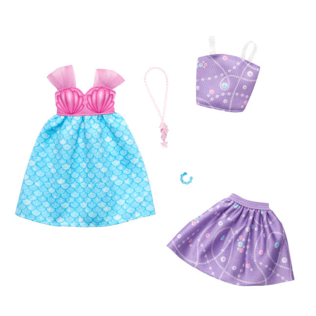 Barbie Doll Clothing, Fashion And Accessory Pack With Mermaid Theme (2 Outfits) - Imagen 1 de 1