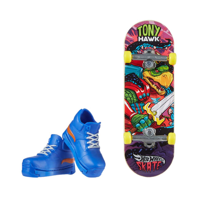 Hot Wheels Skate Veículo de Brinquedo Skateboard Falcão Réptil com Tênis - Imagem 1 de 4