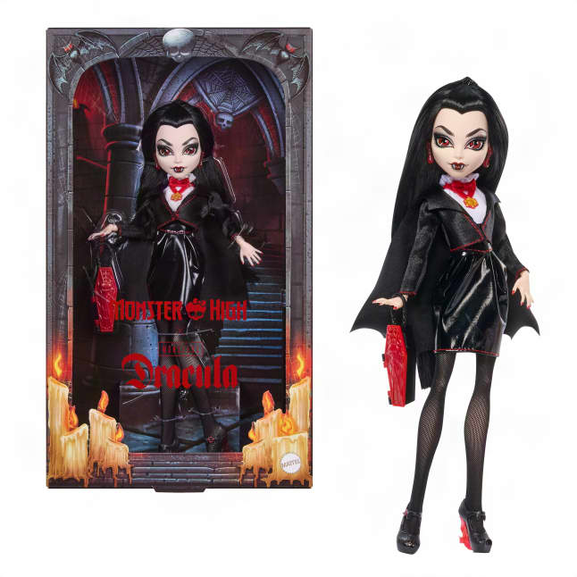 Monster High Skullector Muñeca de Colección Universal Monsters Dracula con Vestido Negro y Bolso de Ataúd - Image 1 of 