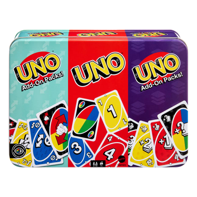 UNO Card Game With 2 Add-On Packs Card Deck For Kids, Adults & Family Night - Image 1 of 6