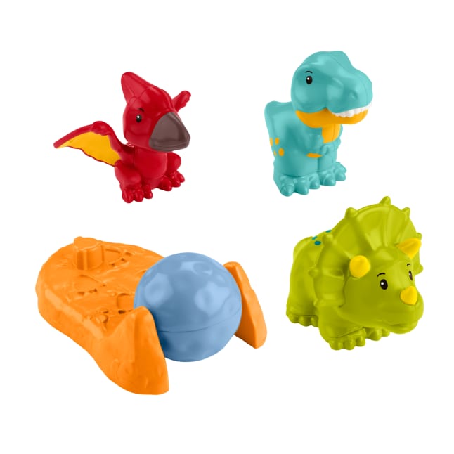 Fisher-Price Little People Friendly Dinosaur Figure Pack Toddler Toy, 4 Pieces - Image 1 of 6