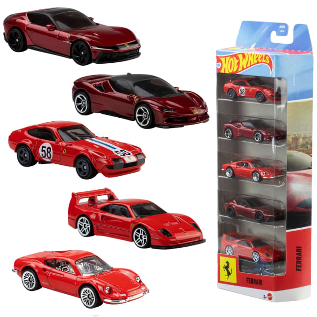 Hot Wheels Diecast Veículo de Brinquedo Pacote com 5 Carros Rosso - Imagen 1 de 6