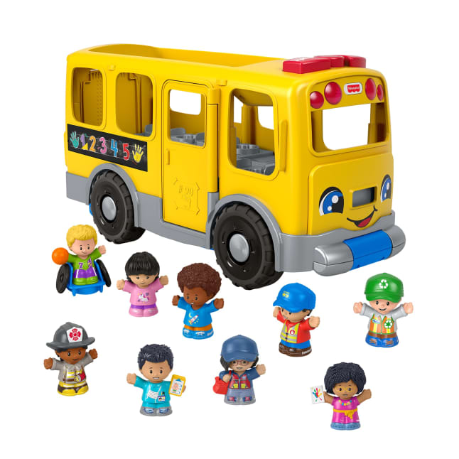 Fisher-Price Little People Big Yellow School Bus & Community Heroes Figures, Multilanguage Version - Imagen 1 de 6
