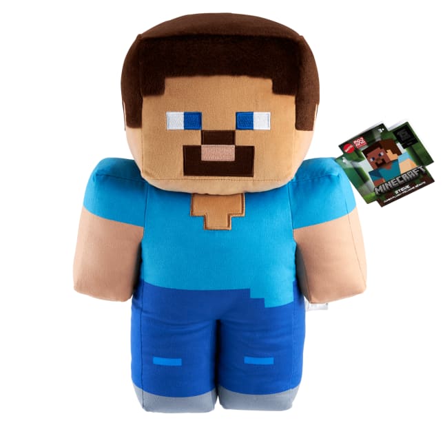 Minecraft Steve 16-in Scale Jumbo Plush Figure, Pixelated Design - Image 1 of 6