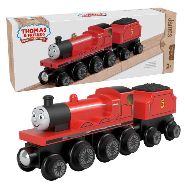 Fisher-Price Thomas & Friends Wooden Railway James Engine And Coal-Car - Imagem 1 de 6