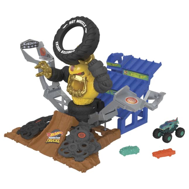 Hot Wheels Monster Trucks Arena Smashers MEGA-Wrex vs Crushzilla Takedown Playset - Imagen 1 de 6