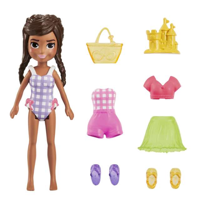 Polly Pocket Conjunto de Brinquedo Pacote de Modas Praia Shimmer - Image 1 of 6