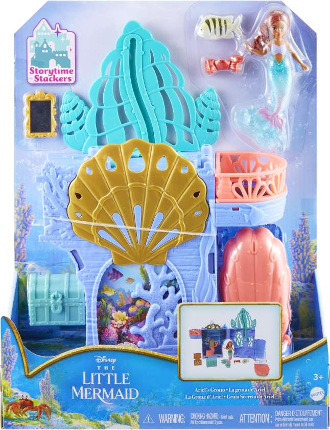 Disney A Pequena Sereia Conjunto de Brinquedo Grotto de Ariel Sereia Empilhável - Image 1 of 3