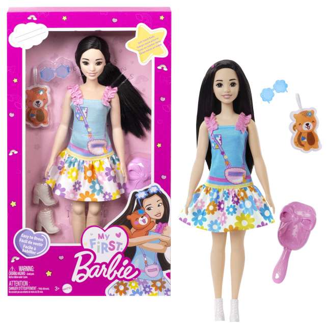 Barbie My First Barbie Muñeca Falda de Flores Con Zorro - Imagen 1 de 6
