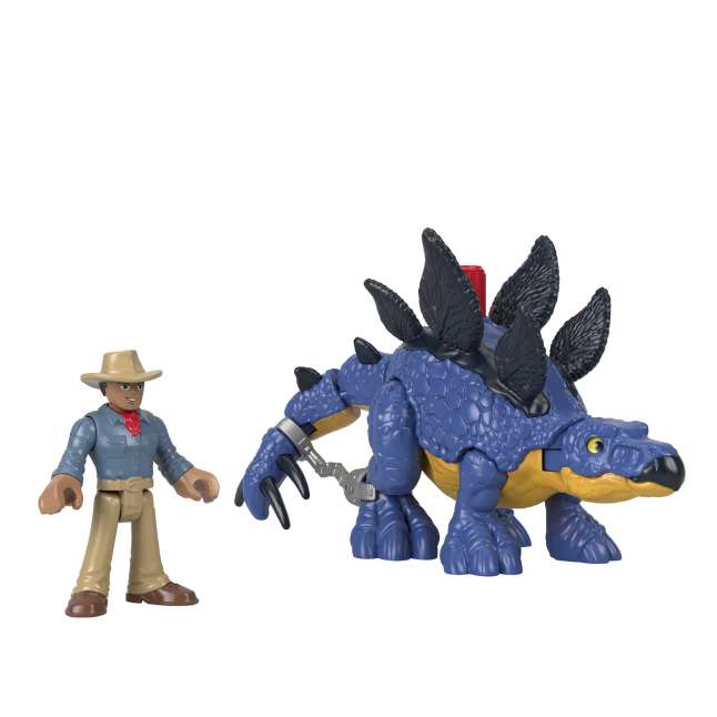 Imaginext Jurassic World Dinosaurio de Juguete Stegosaurus & Dr. - Imagem 1 de 6