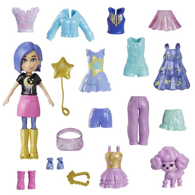 Polly Pocket Conjunto de Brinquedo Pacote de Modas Médio Shimmer & Shine - Image 1 of 6