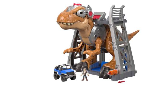 Imaginext Jurassic World Owen Grady And T. Rex Dinosaur Toy With Lights & Motion, 7-Piece Set - Image 1 of 5