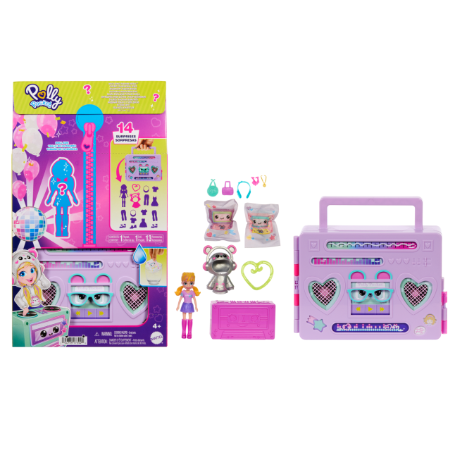 Polly Pocket Coffret de Jeu et Poupée Révélation Tenues Danse Disco - Imagem 1 de 4