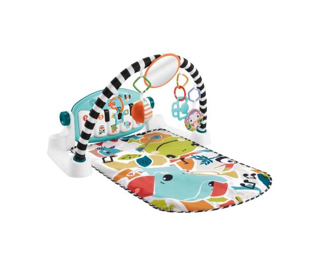 Fisher-Price Glow And Grow Kick & Play Piano Gym Baby Playmat With Musical Learning Toy, Blue - French Version - Imagen 1 de 6