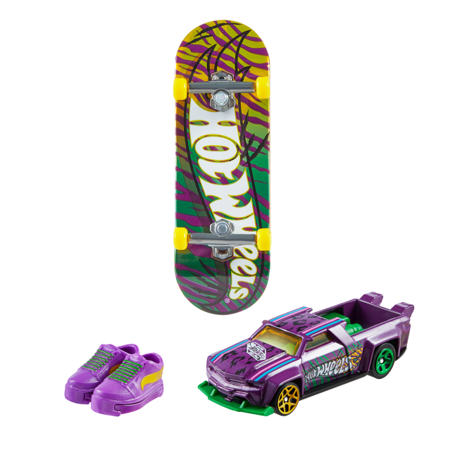 Hot Wheels Skate Vehículo de Juguete Patineta de Colección FELINE RISKY™ + SOLID MUSCLE™ con Diecast - Image 1 of 6