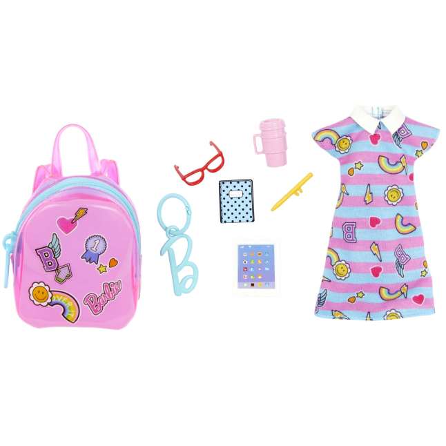 Barbie Tenue Sac de Luxe Avec Tenue Scolaire et Accessoires - Imagen 1 de 5