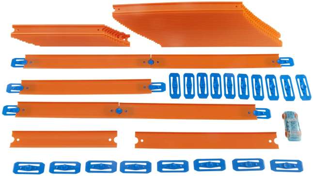 Hot Wheels Car And MEGA Track Pack With 40Ft Of Track, 43 Connectors And One 1:64 Scale Toy Car - Image 1 of 6