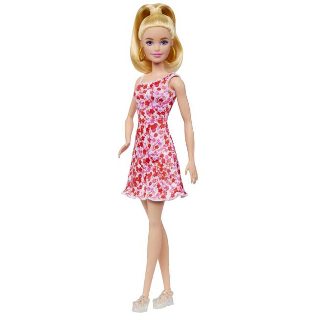 Barbie Fashionista Muñeca Vestido de Flores Rojo - Imagen 1 de 4