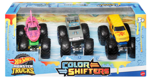 Hot Wheels Monster Trucks 1:64 Color Shifters 3-Pack, Toy Trucks For Kids - Imagem 1 de 1