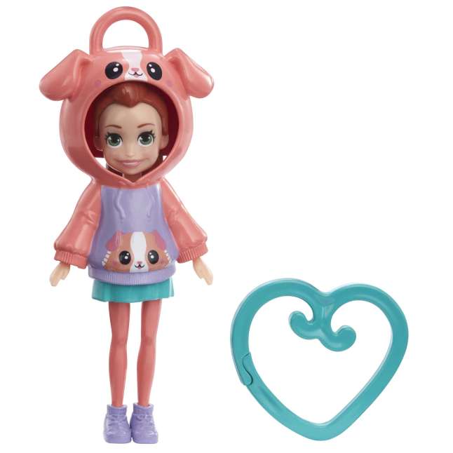 Polly Pocket Muñeca Hoodie Amigos Lila Perrito - Imagen 1 de 4