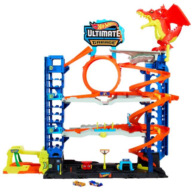 Hot Wheels Ville Méga Garage, 2 Véhicules, Rangement Pour 50+ Véh. - Image 1 of 4